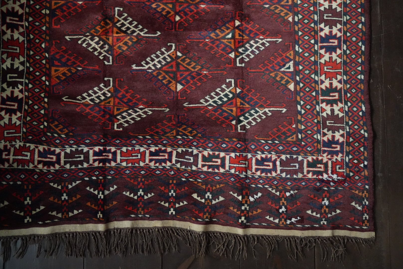 【PE60cm】時を経て美しさが増した紅色ヨムート|アフガニスタン