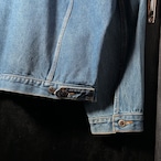 90s USA製 Timberland デニムジャケット 襟本革 ブルー ティンバーランド