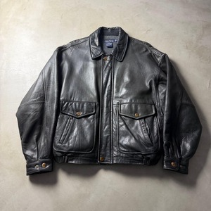 80-90s nautica A-2 Type Leather JKT BLK