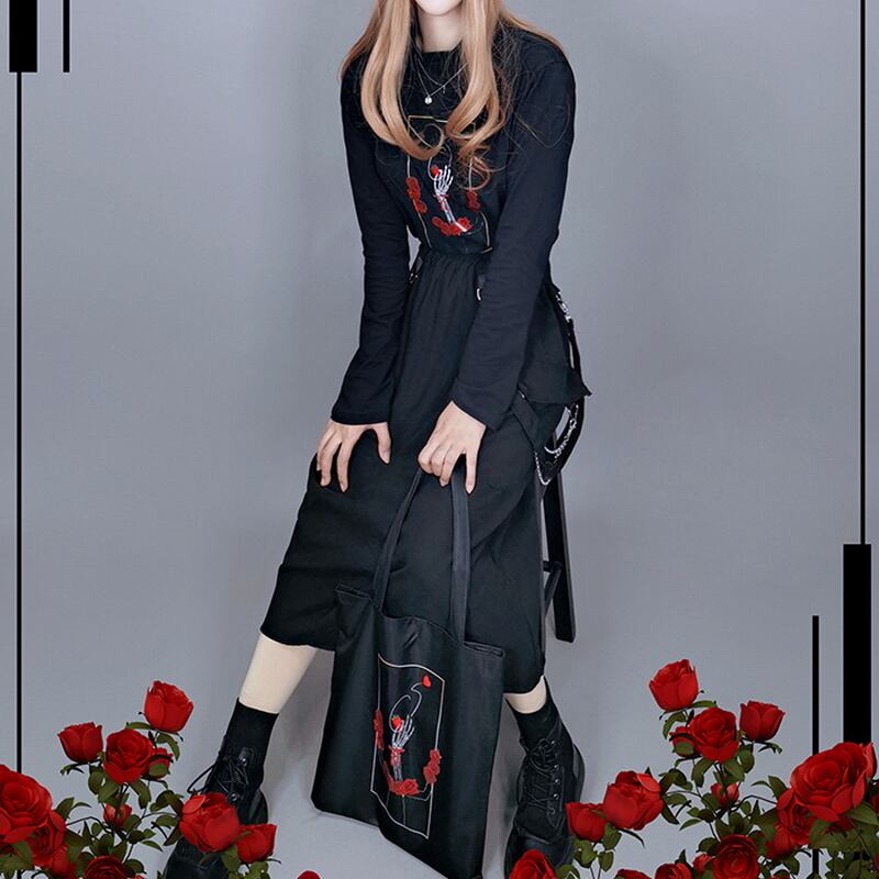 サブカル 服 地雷系 通販 闇かわいい スカート Aライン サイドポケット 暗黒系ゴシック