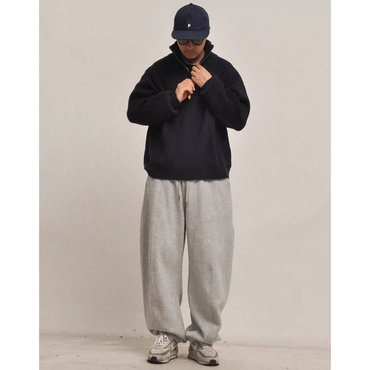 Half zip rib knit pullover 1182 - 13