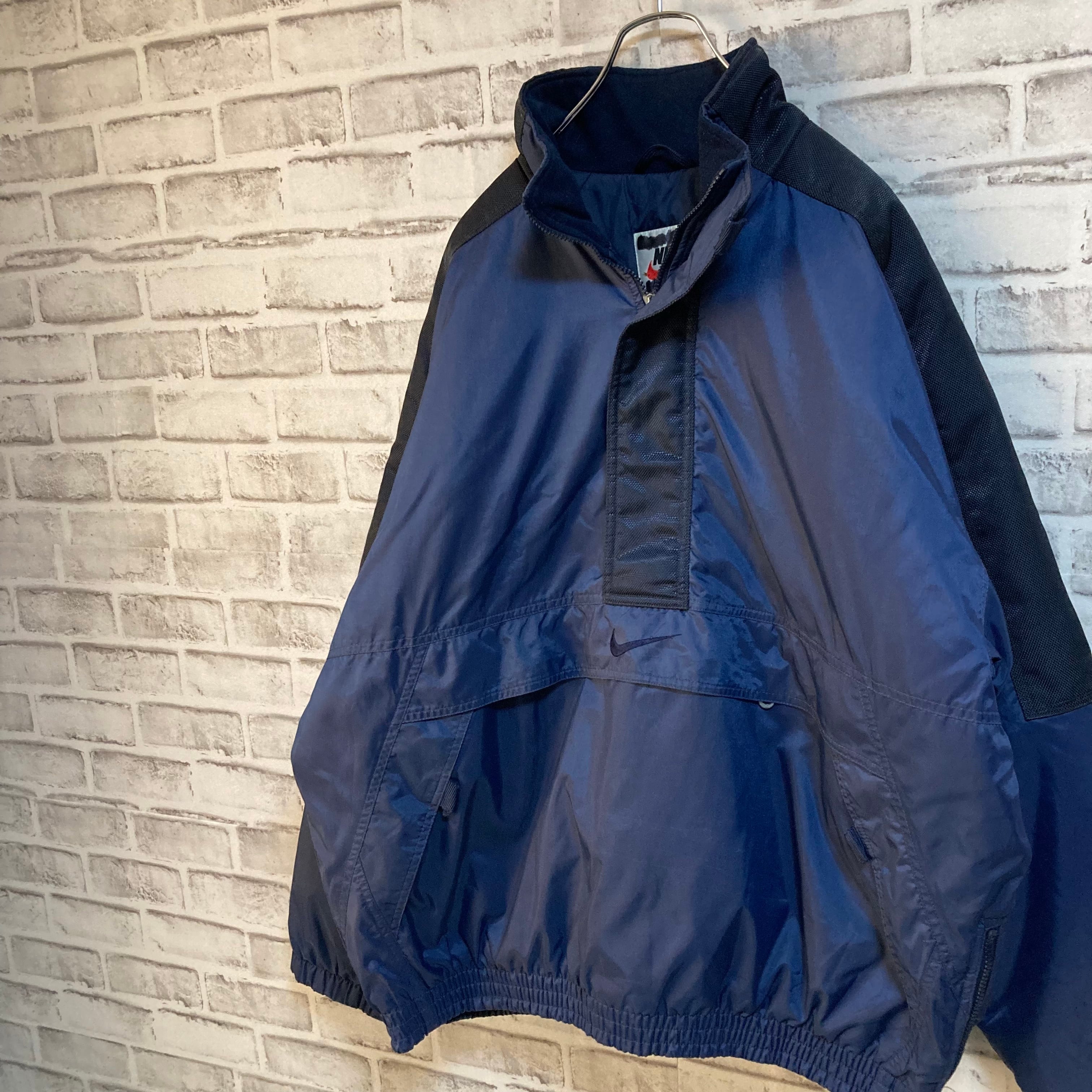 NIKE】90s Heavy Halfzip Nylon Jacket L USA規格 ナイキ 銀タグ 切替 ...