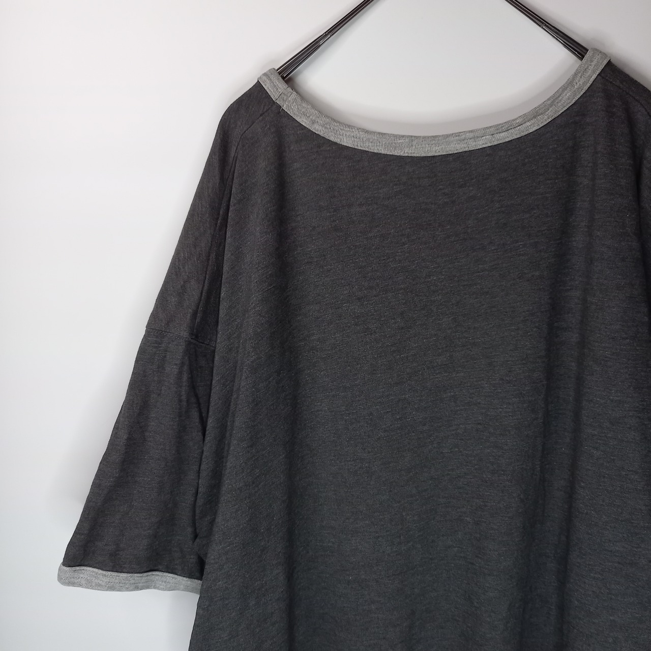 PRO EDGE　クルーネック　リンガーTシャツ　オーバーサイズ　グレー　2XL