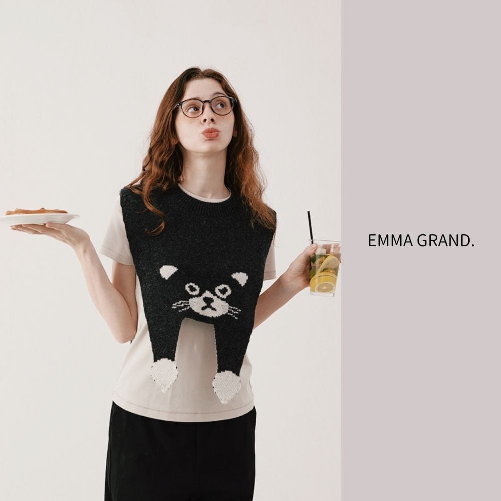 だらんと子猫のニットショルダーケープ E00591 | EMMA GRAND
