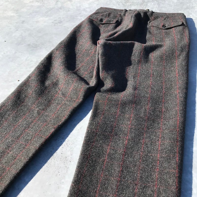 60's L.L.bean エルエルビーン チェックウールパンツ 筆記体タグ 60's L.L.bean エルエルビーン チェックウールパンツ 筆記体タグ