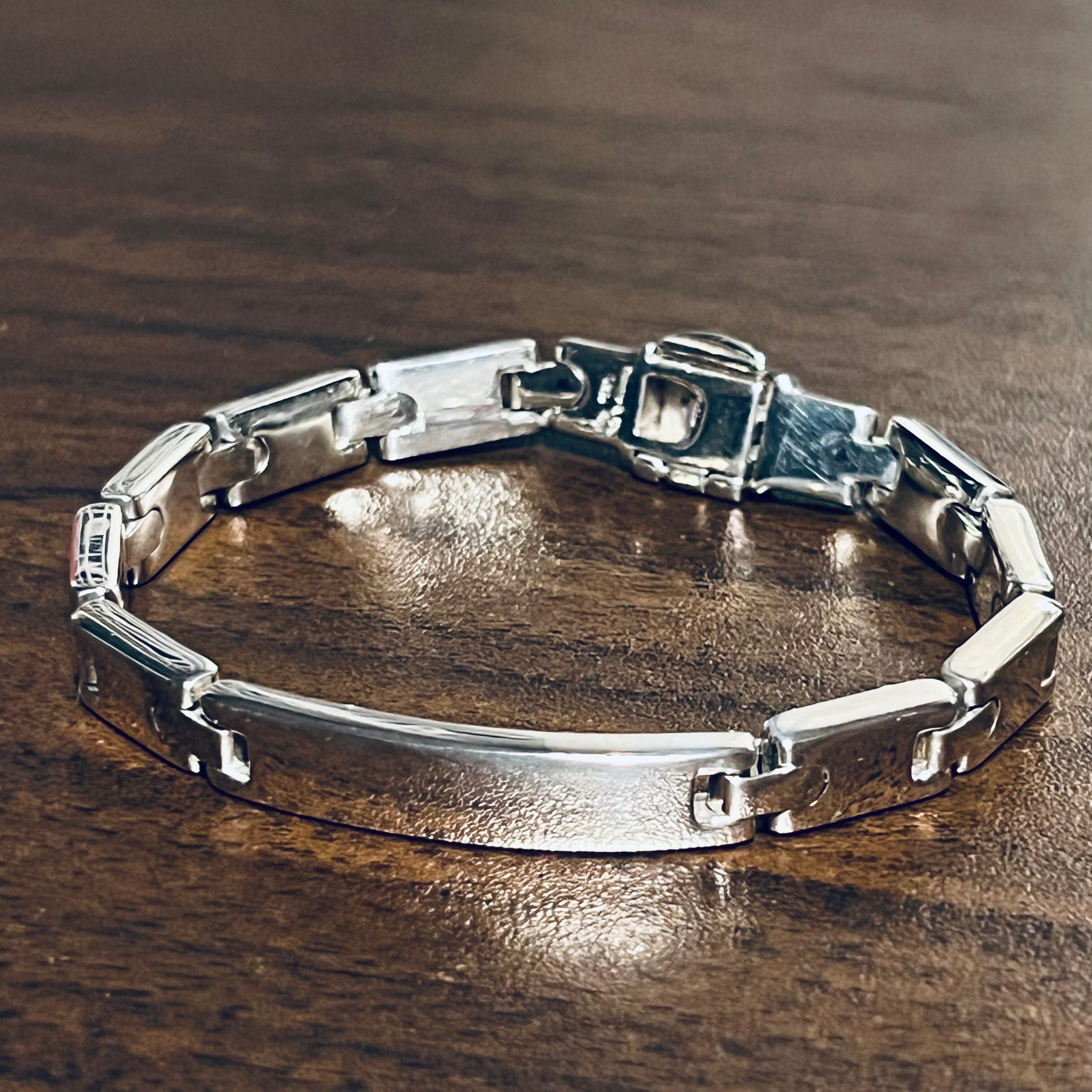 VINTAGE TIFFANY & CO. H-Link ID Bracelet Sterling Silver 