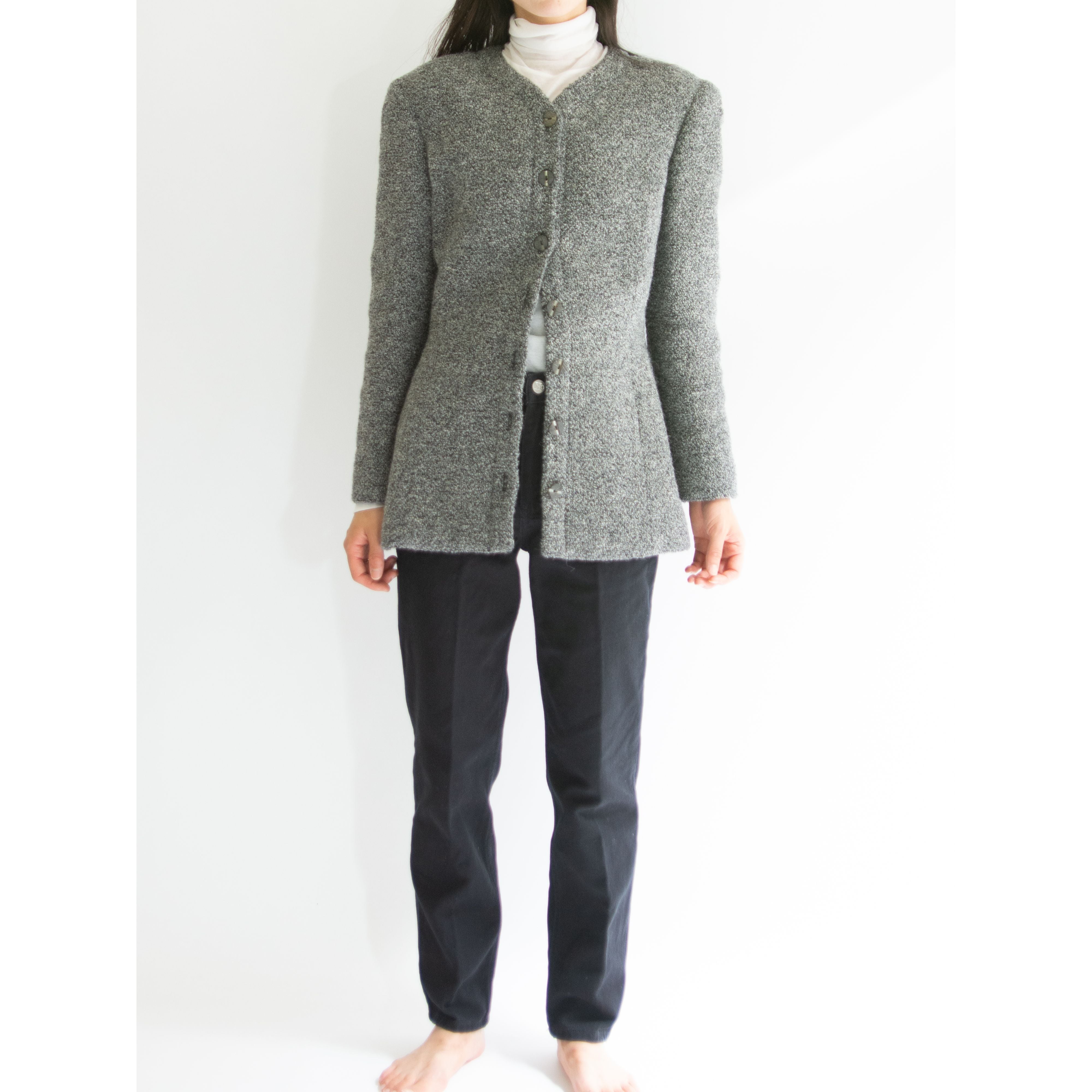 VALENTINO GARAVANI】Made in Italy Collarless Wool Tweed Jacket ...