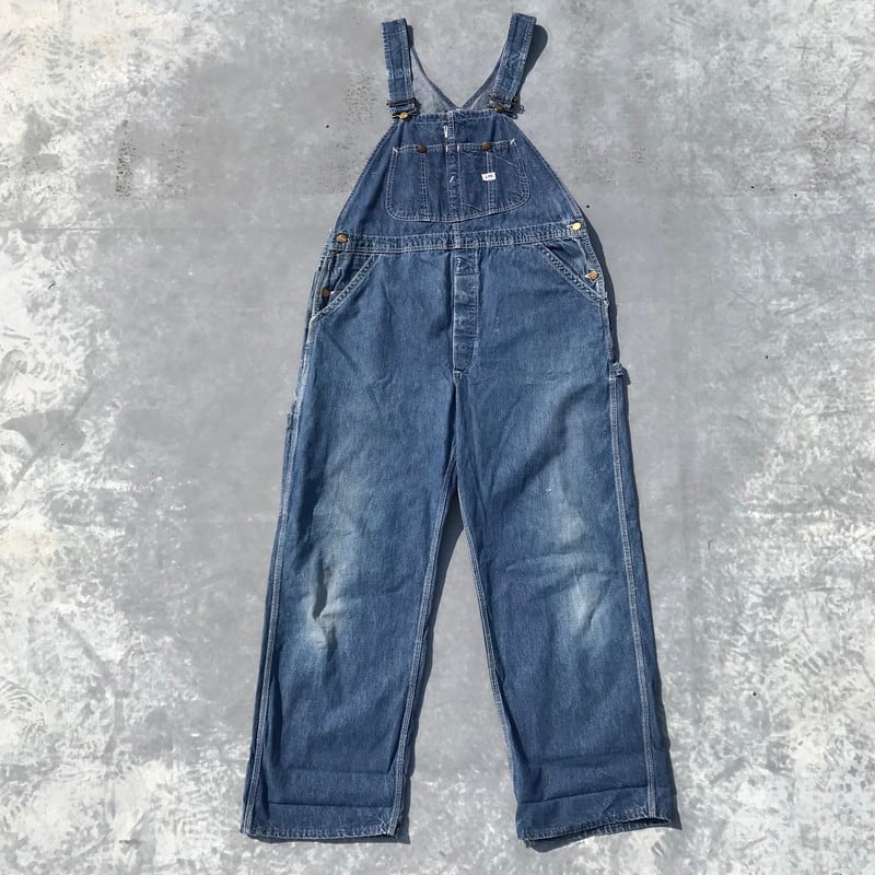 60's Lee リー デニム オーバーオール JELT DENIM トリプルステッチ M.R.無し ユニオンチケット W42 USA フェード  ワーク 希少 ヴィンテージ | agito vintage powered by BASE