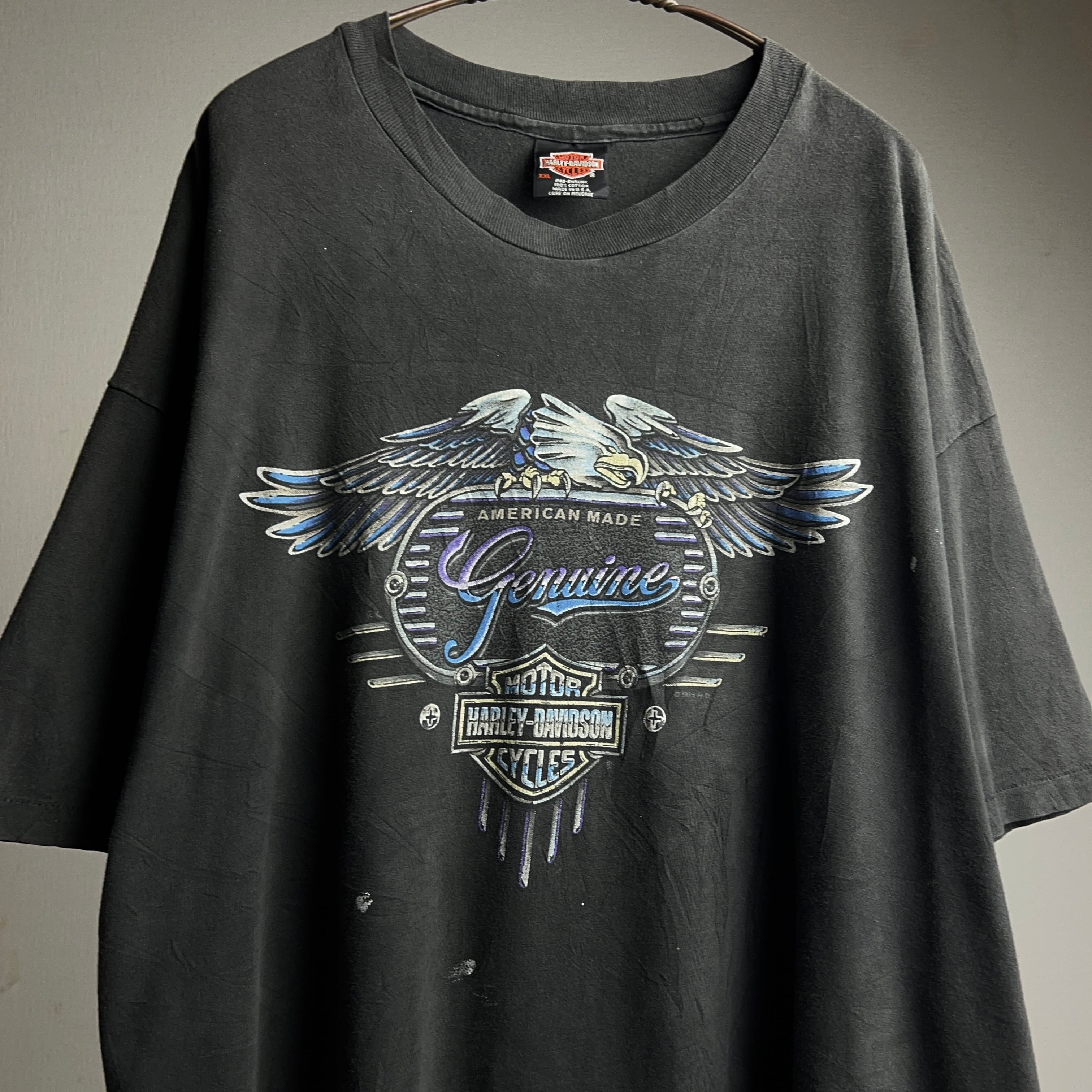 90's Harley-Davidson Tshirt ハーレーダビッドソン バックプリント Tシャツ USA製 90年代 スミクロ XXL  【0801A158】【送料無料】
