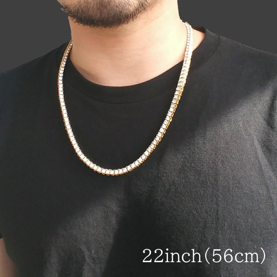 CZダイヤ 幅4ｍｍ テニスチェーン 18k ネックレス テニスネックレス キュービックジルコニア ジルコニア チェーン チェーンネックレス  ヒップホップ HIPHOP B系 ブリンブリン ストリート ストリート系 ジュエリー アクセサリー メンズ レディース ゴールド 金 金色 gold  ...