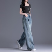 アメリカンレトロ ワイドデニムパンツ H0035