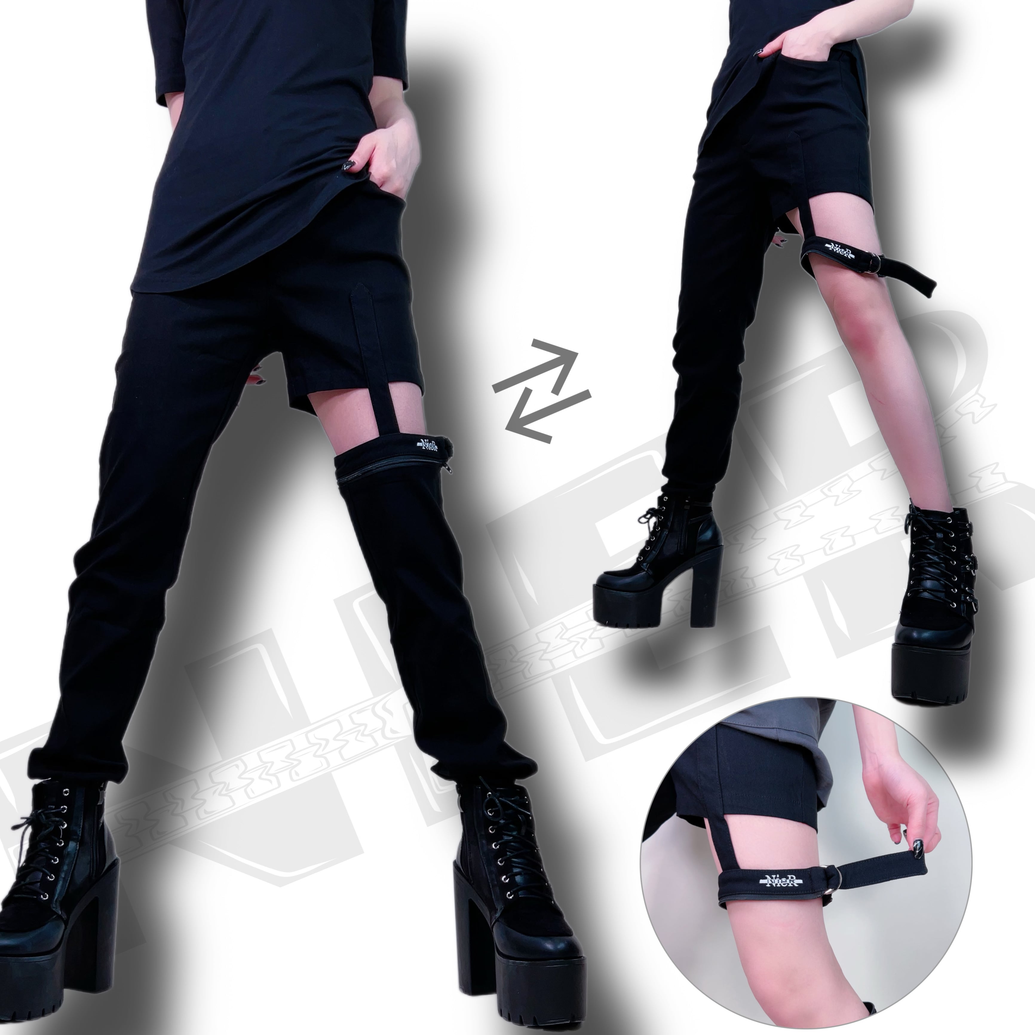 4FAKE ZIP STYLISH PANTS【刺繍LIPS】 | NIER CLOTHING