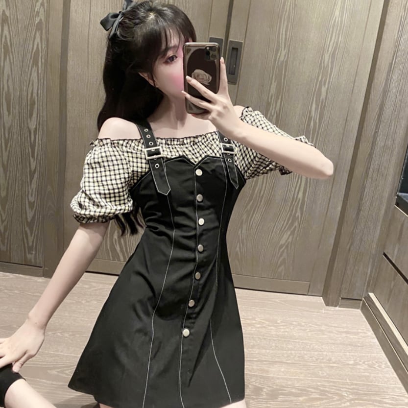 充実の品 韓国ファッション レディース ミニワンピース リボン 量産 原宿 可愛い ドレス