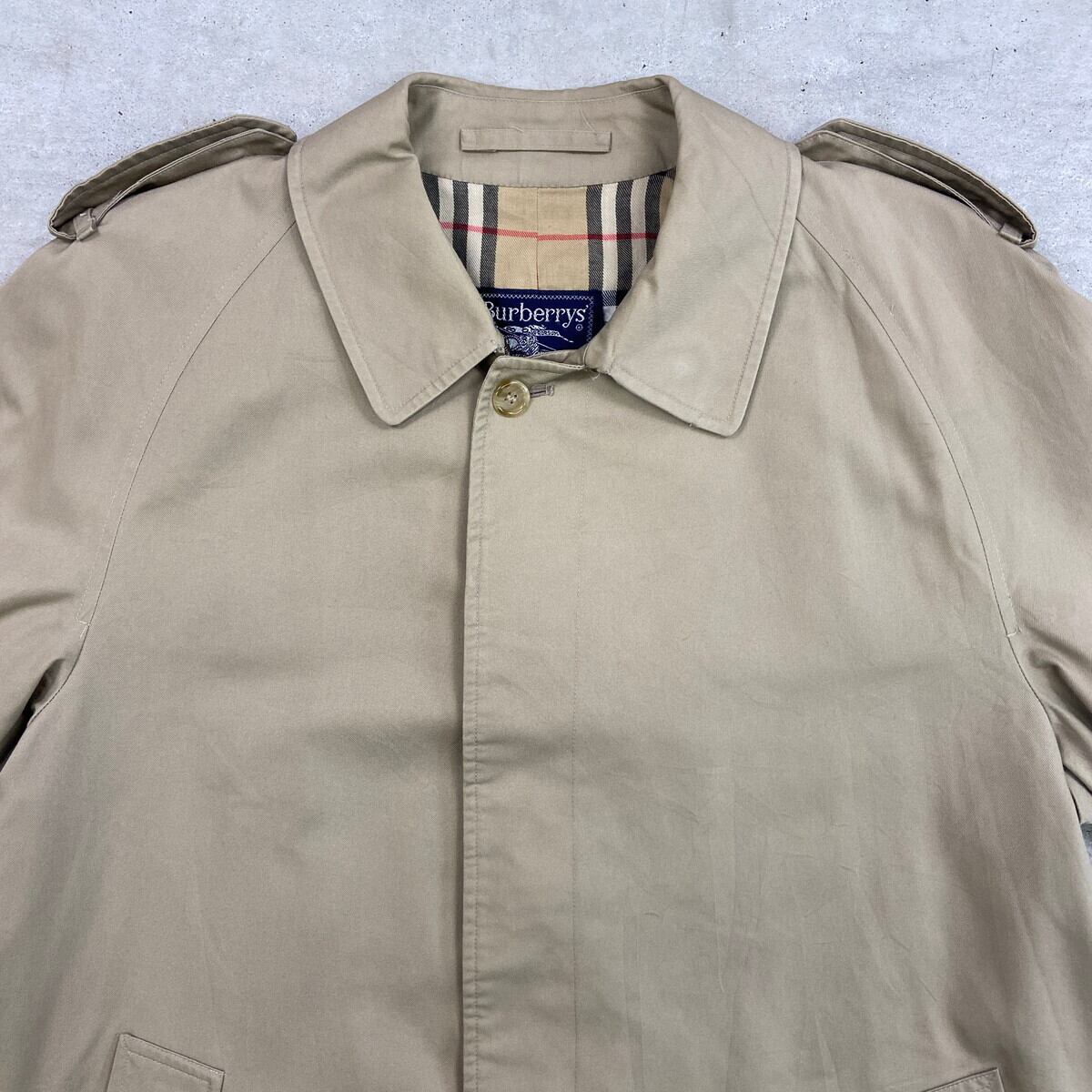 80年代 英国製 Burberrys バーバリー シングルトレンチコート メンズXL