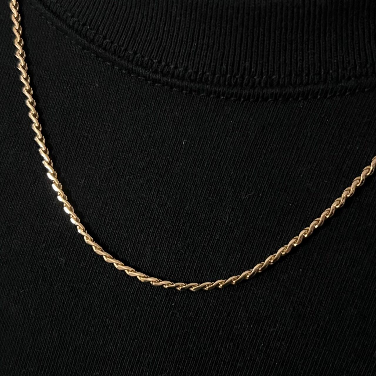 VINTAGE CARTIER 18K Gold Swage Curb Chain Necklace W2mm