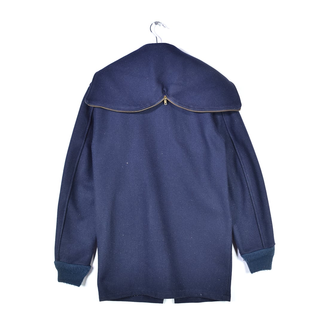 USNA BARRY メルトン ウール カデットコート　M 古着 60s BARRY メルトン ウール カデットコート 濃紺 M - Sixpacjoe Web Shop