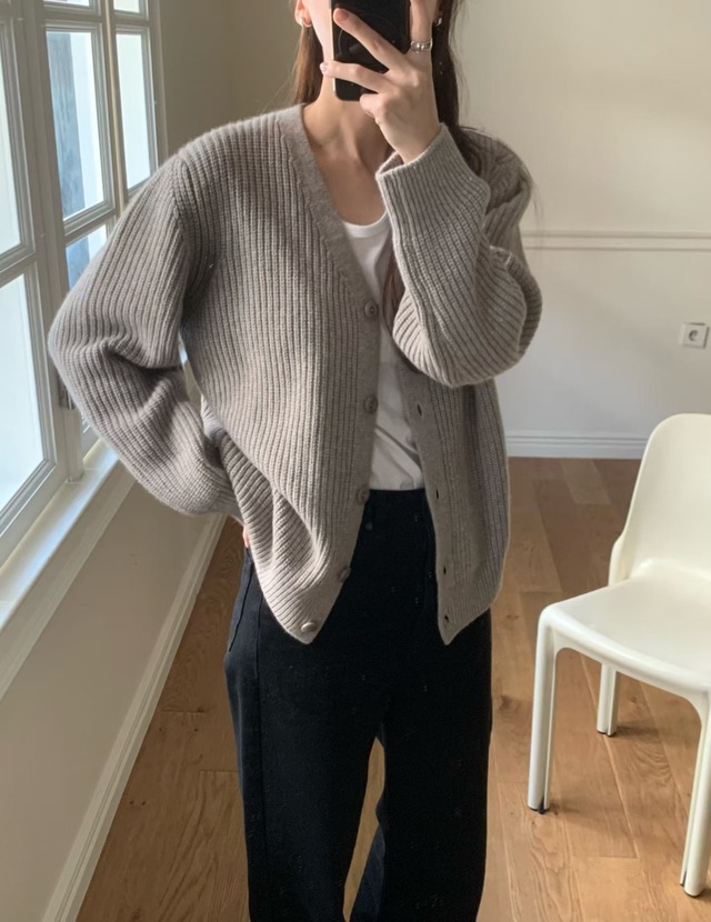 (予約) fl lanel / Loose cashmere cardigan 2color