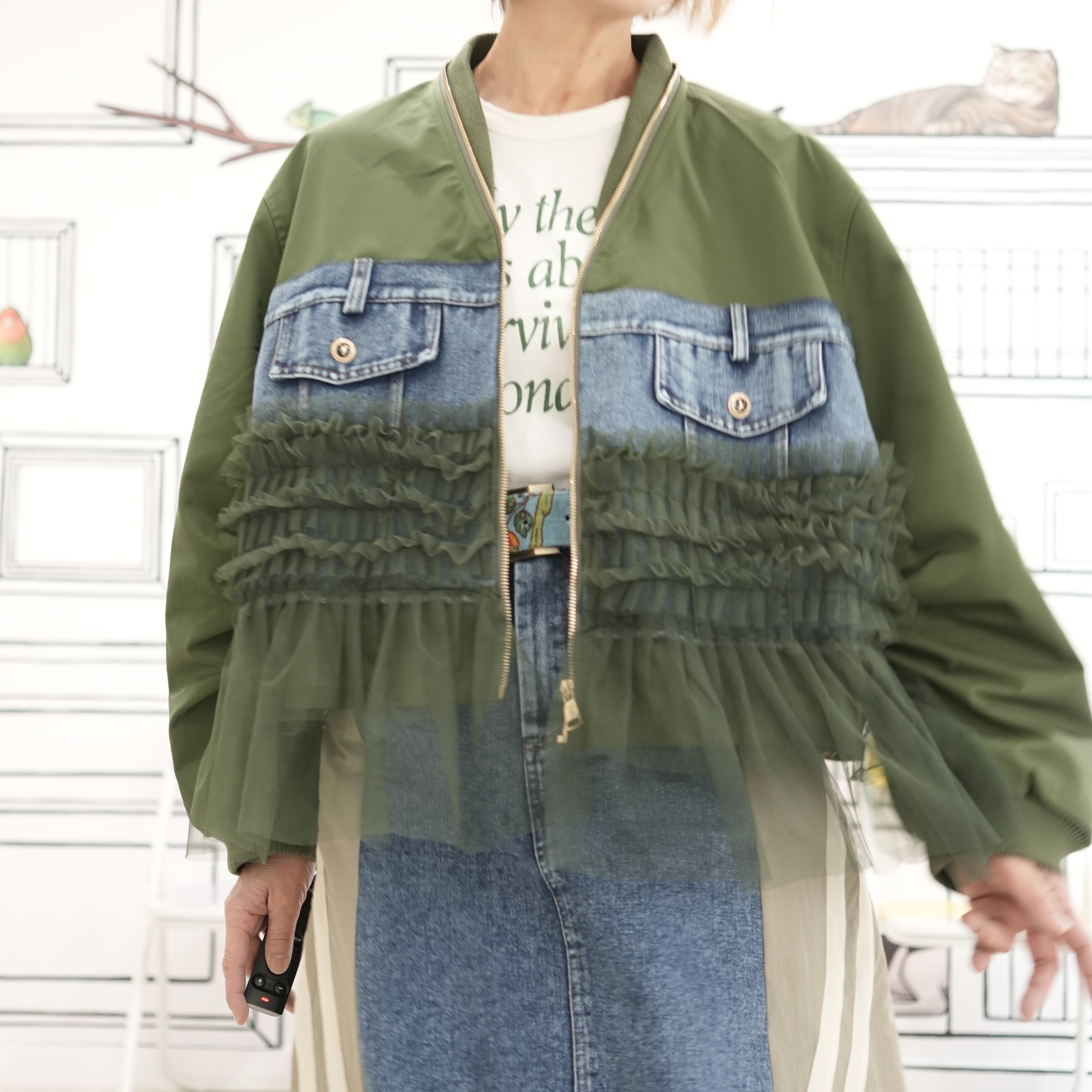 春新作ミリタリーブルゾン　カーキ　ブラックもあります。オーダー後1週間くらいかかるときもあります。