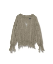 【直営限定ITEM】ローゲージダメージニット (KHAKI) CQ-49013H