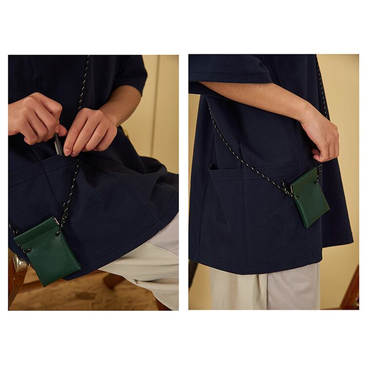 ★EMBROIDERED BOTH SIDE POCKETS LOOSE T-SHIRT　　　A0542