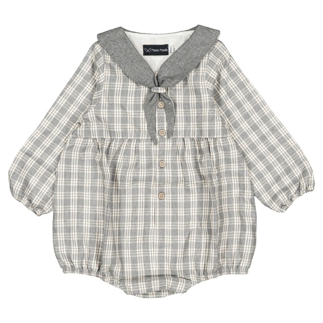 予約【Maison Marelle】Romper ROI - grey tartan / 11月上旬以降入荷
