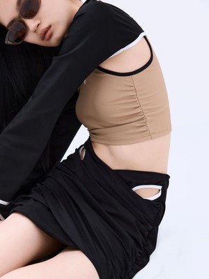 【26SS】THINGS THAT MATTER シングスザットマター / スイムウェア / GATHERED TAFFETA SWIM BOTTOM