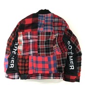 【bomber011】再構築リバーシブルボンバー Flannel shirts×Corduroy jacket MIX BOMBER JACKET