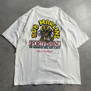 90s USA製 ボブマーリー パロディ 釣具店 vintage T-shirt