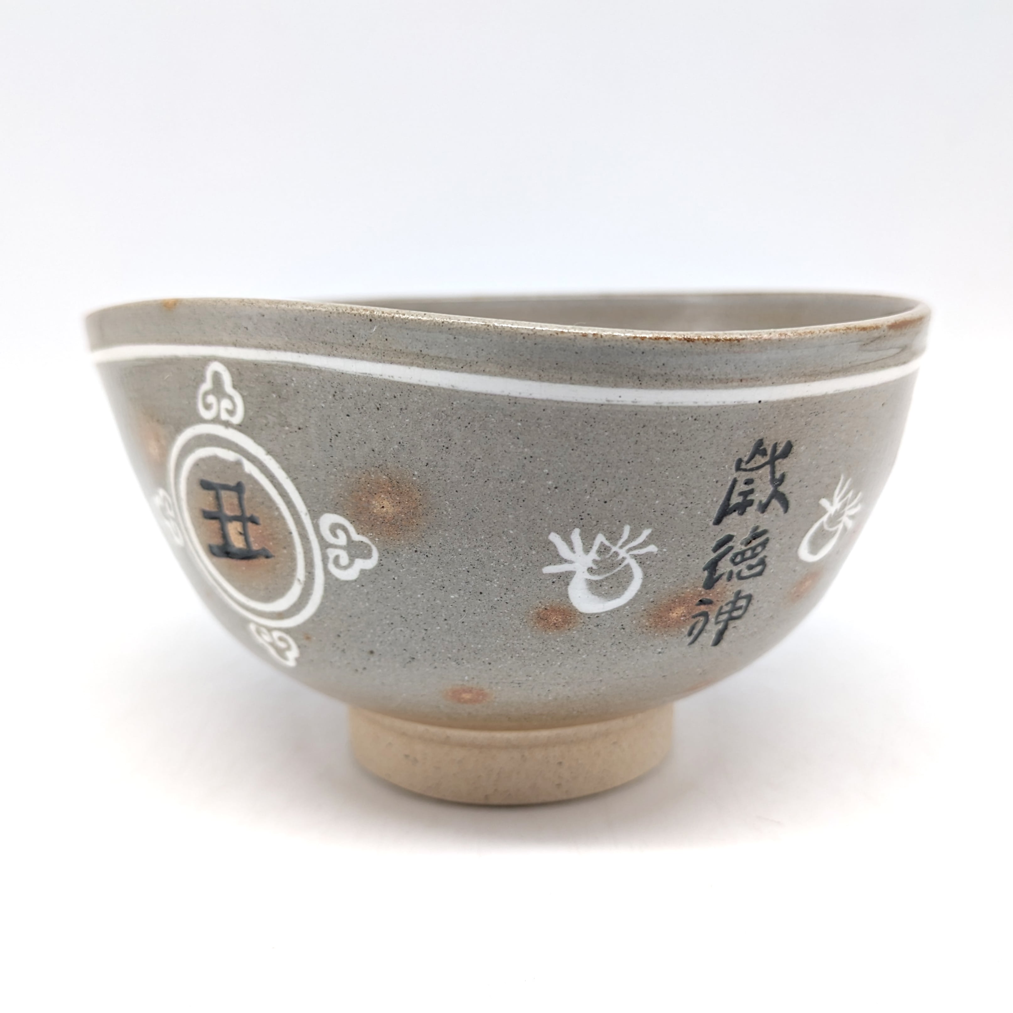 駕洛窯・高麗茶碗・抹茶碗・干支・丑・No.230730-08・梱包サイズ60