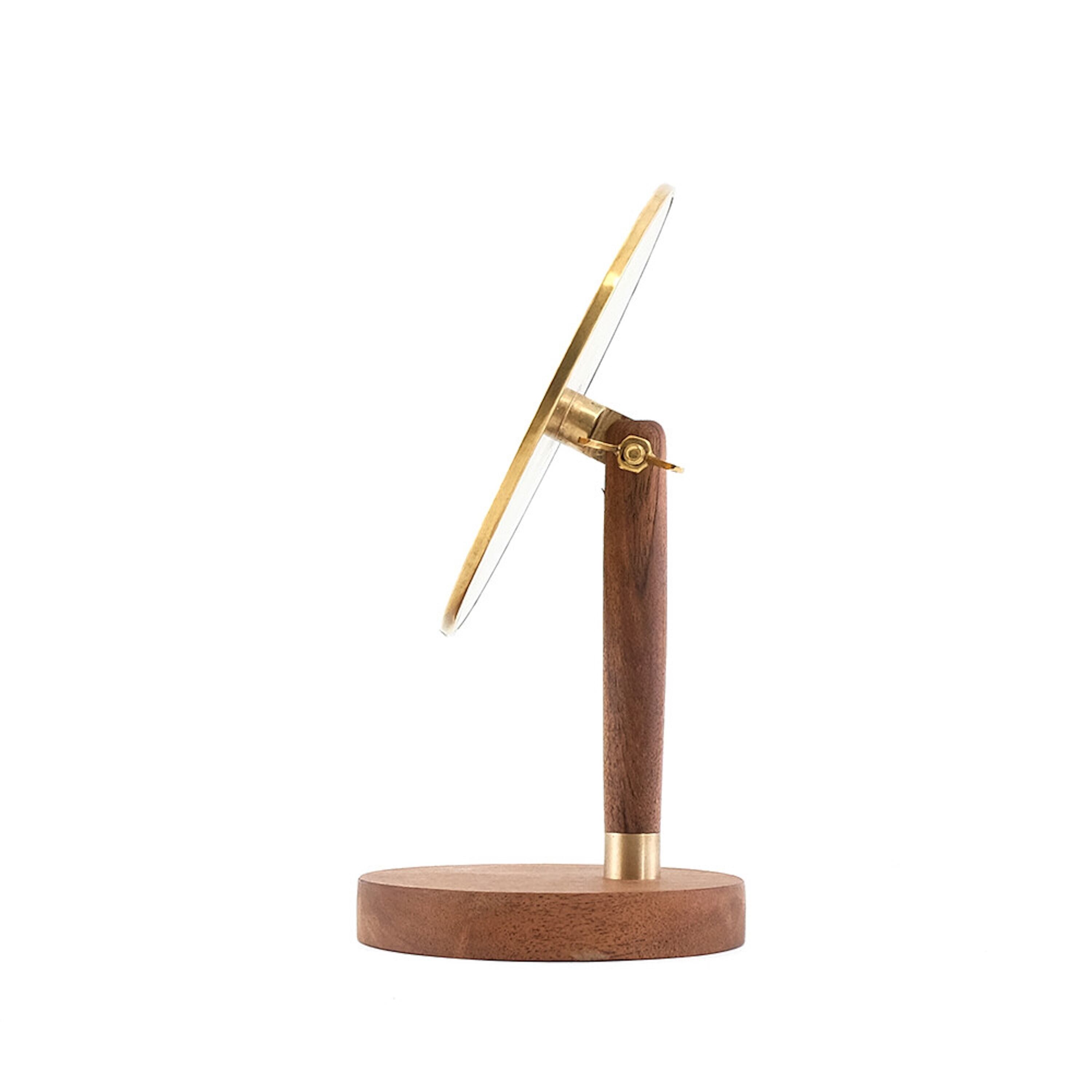 木と真鍮のオーバルスタンドミラー | 瀬尾商店