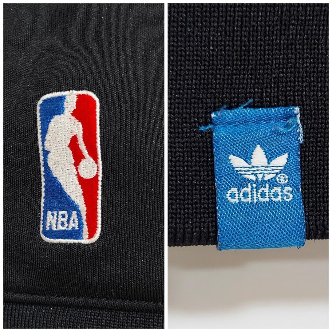 アディダス NBA トラックジャケット 刺繍ロゴ S ブラック黒赤 ラグラン