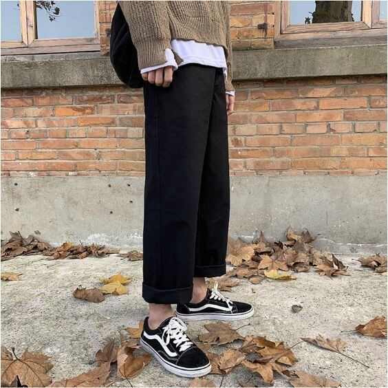 全3色 ストレートパンツ シンプル シック 大人 メンズ 無地