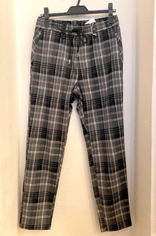 Check Pattern Stretch Jog Pants　Gray