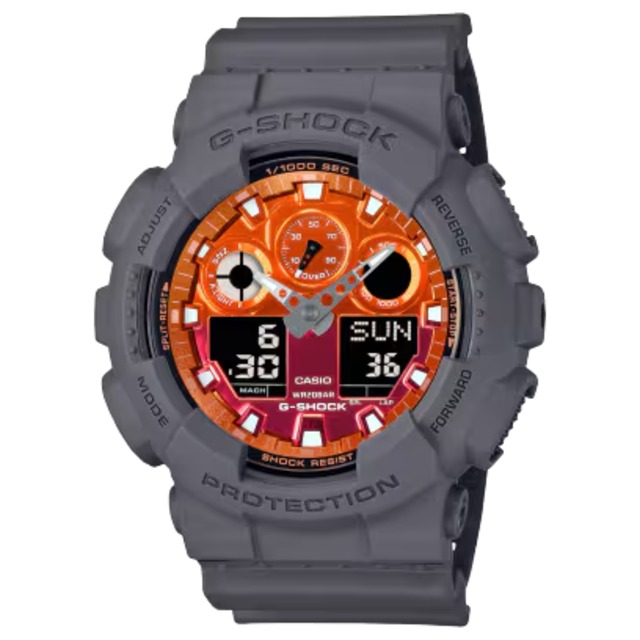 送料無料 カシオ G- SHOCK "ANALOG-DIGITAL GA100 Series" GA-100FL-8AJF
