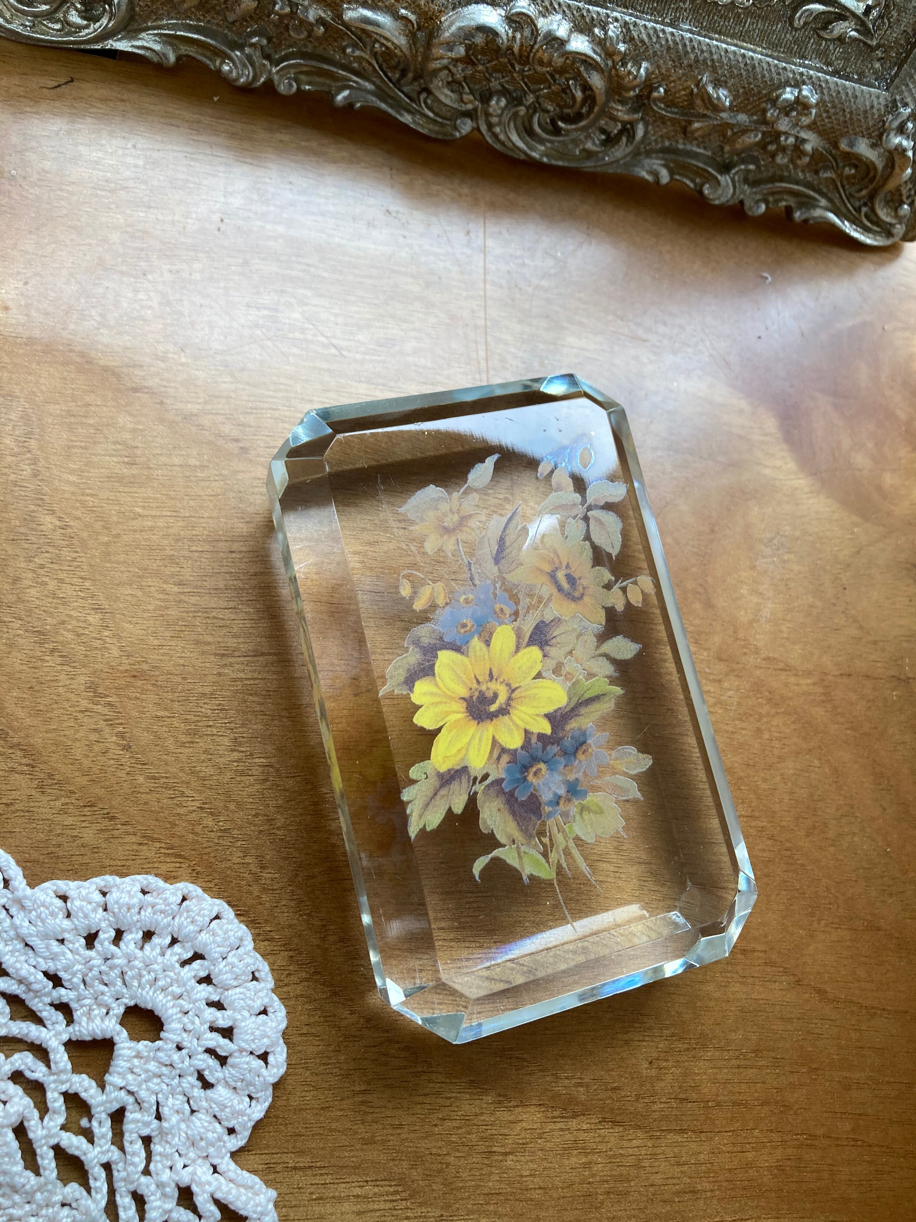 フランス アンティーク 可憐なお花模様のボックス パピエマシェ 小物入れ