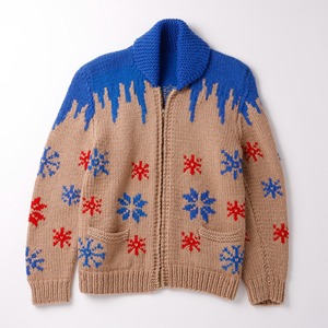 【希少】60s special cowichan knit sweater made in USA  FLASH zip ／ヴィンテージ カウチン ニット セーター ハンドメイド  ミントコンディション 極美品 USA製 実寸L フラッシュジップ