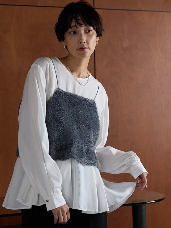 刺繍チュールビスチェ|グレー|CHIGNON