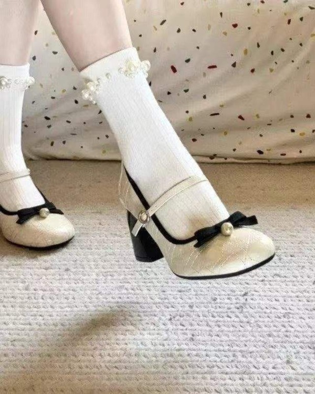 パールリボンキルティングパンプス（2 colors） 25W08376