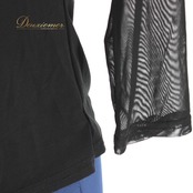 【美品 社交ダンス衣装】トップス レッスンウェア 練習着 leirena レイリーナ 黒 ブラック フリル レース 無地 シンプル