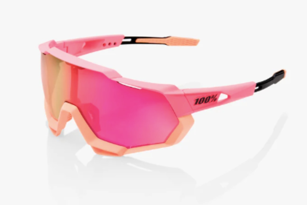 100% Speedtrap - Matte Washed Out Neon Pink - Purple Multilayer Mirror Lens - サングラス
