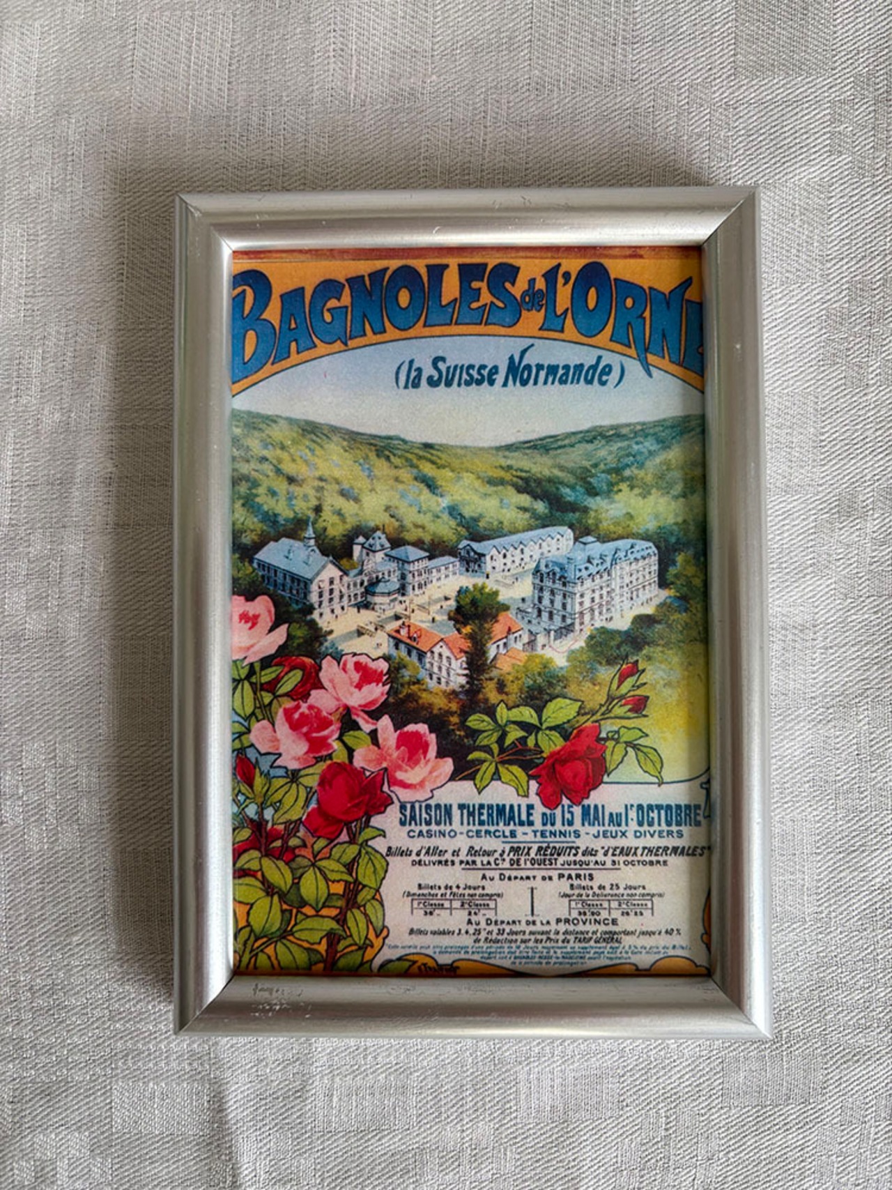 ポストカード　フレーム入り　旅行宣伝ポスター　フランス国鉄の旅　スイスへの旅 12otcp22-3