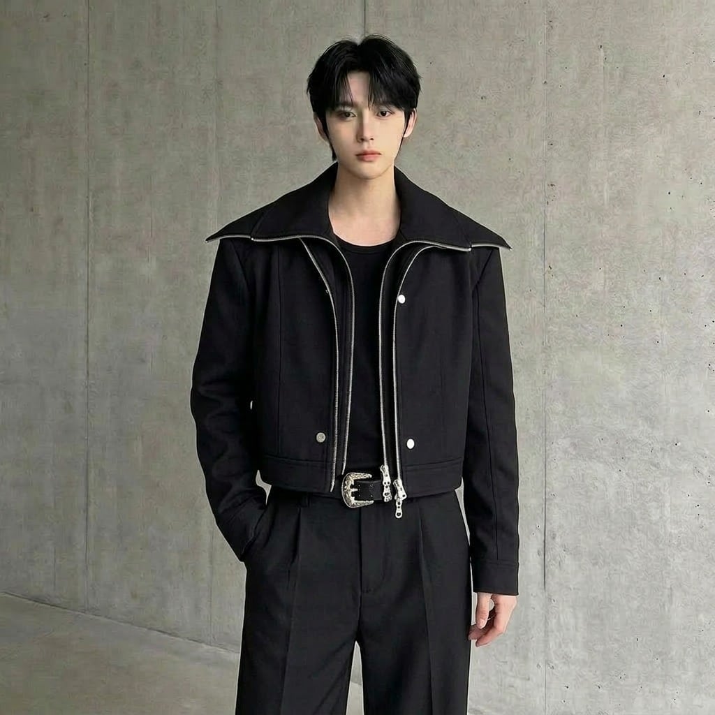 ダブルビッグカラー レイヤード風ジャケット D10509