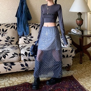 Dot Mesh Seqiun Skirt 501634