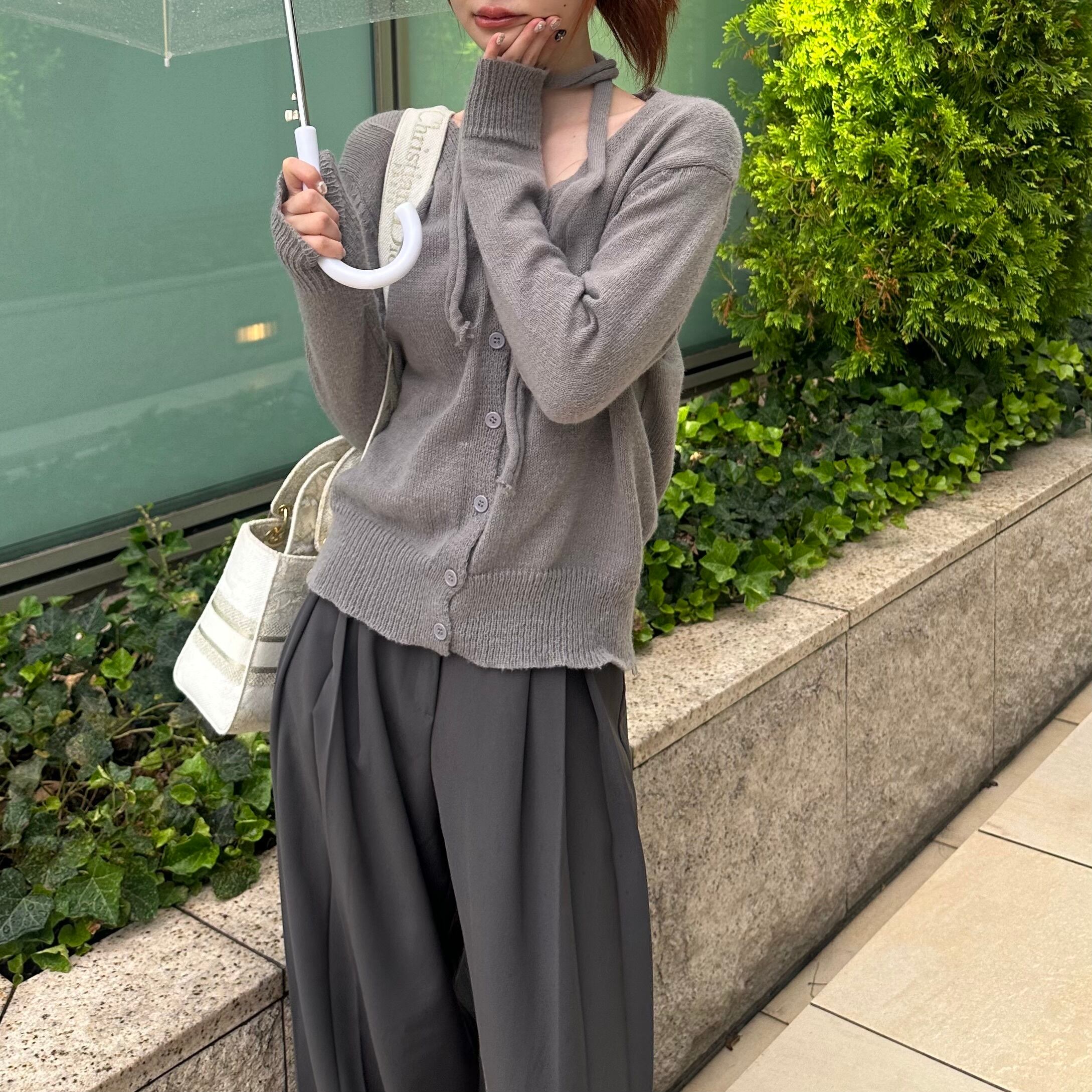 ヨーカン カーディガン YOKANG ネイビー ロングカーディガン Newjoy