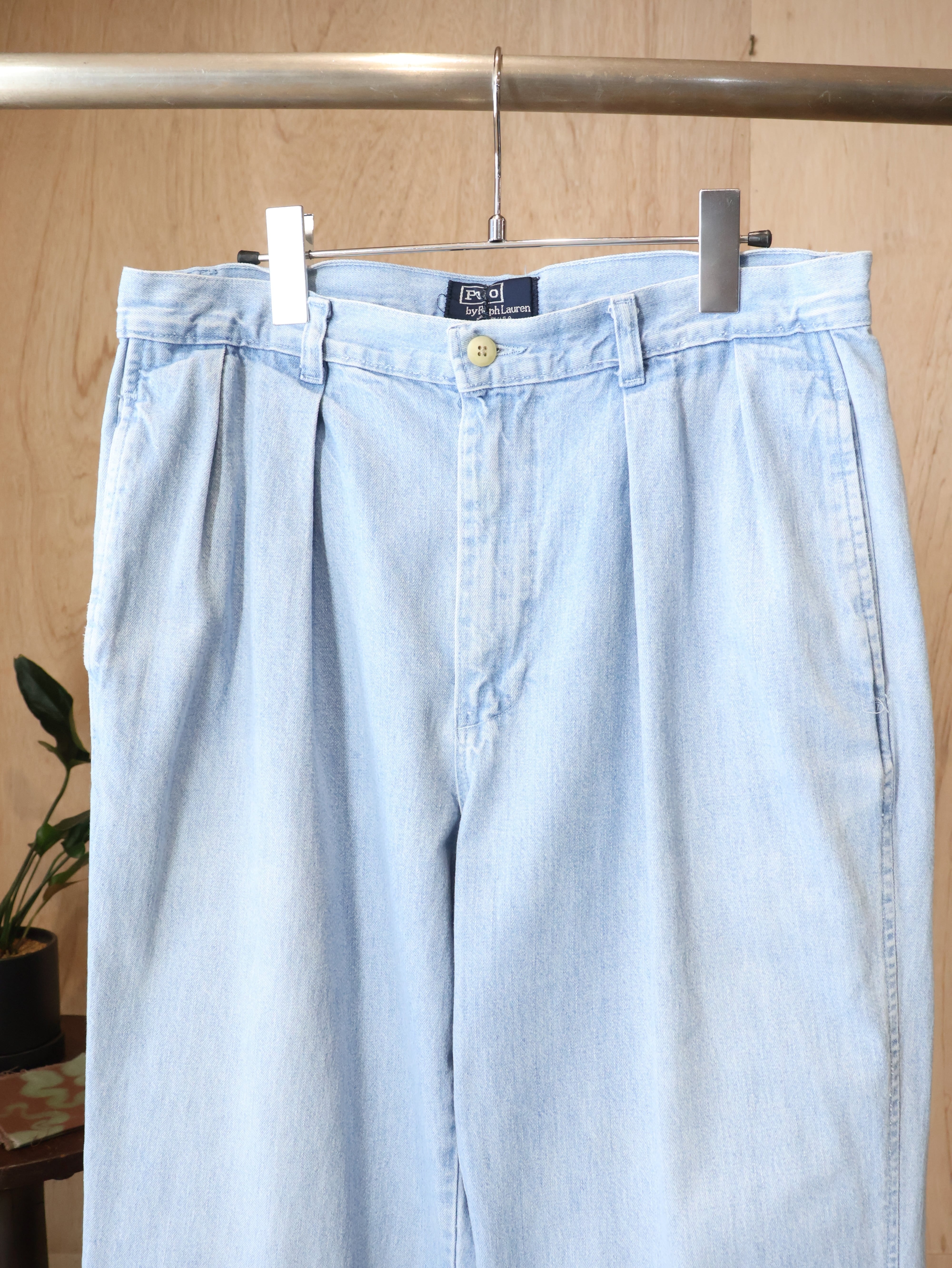 90s POLO DENIM デニムスラックス 表記W33 USA製 ポロチノ ポロデニム