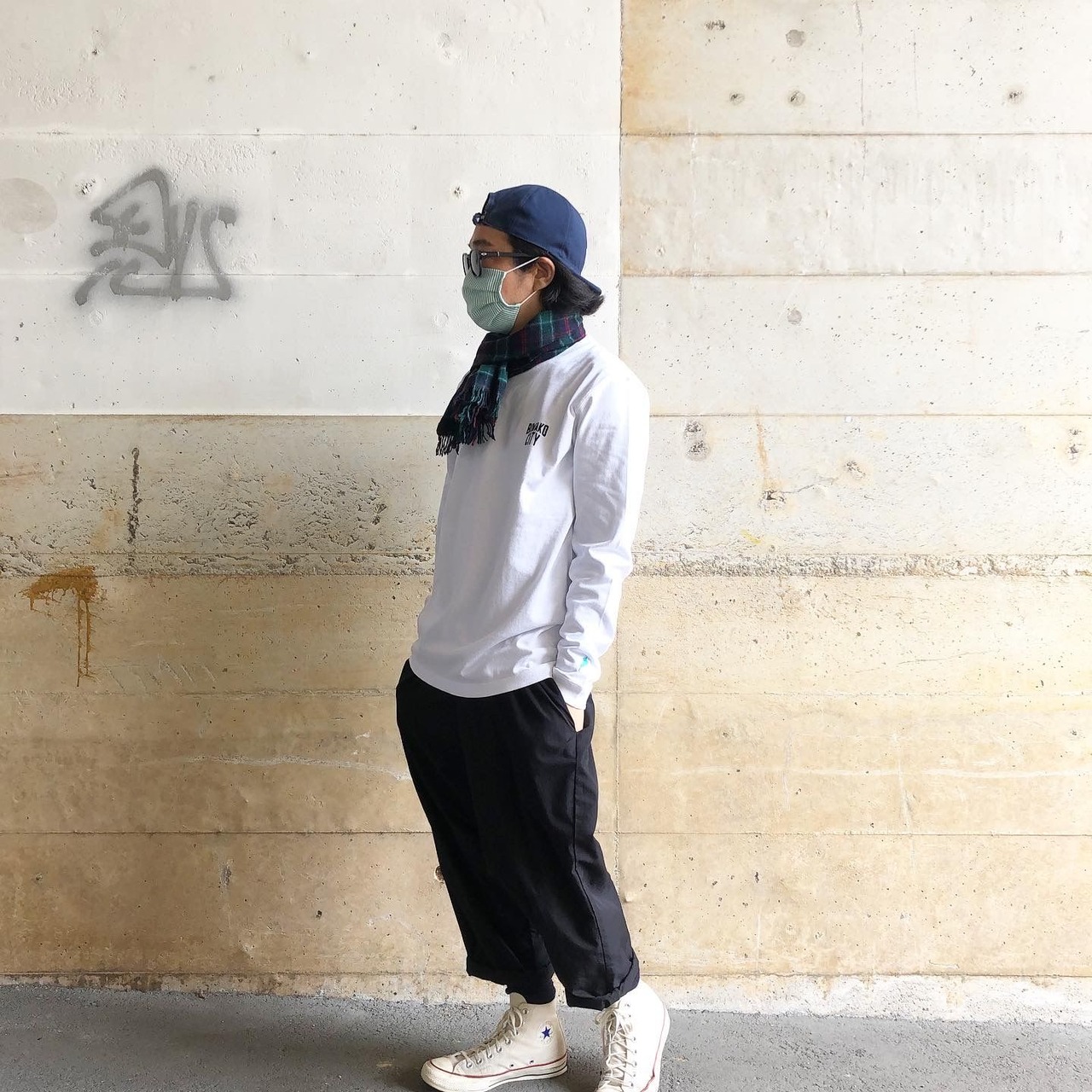 BIWAKO CITY / EMBROIDERY LOGO LONGSLEEVE TEE