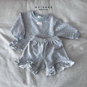 韓国子供服 / Mybebe / ソフトジュリーフリルセット / セットアップ *XS~XL*