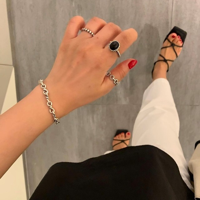 S925 twist onyx ring (R133)