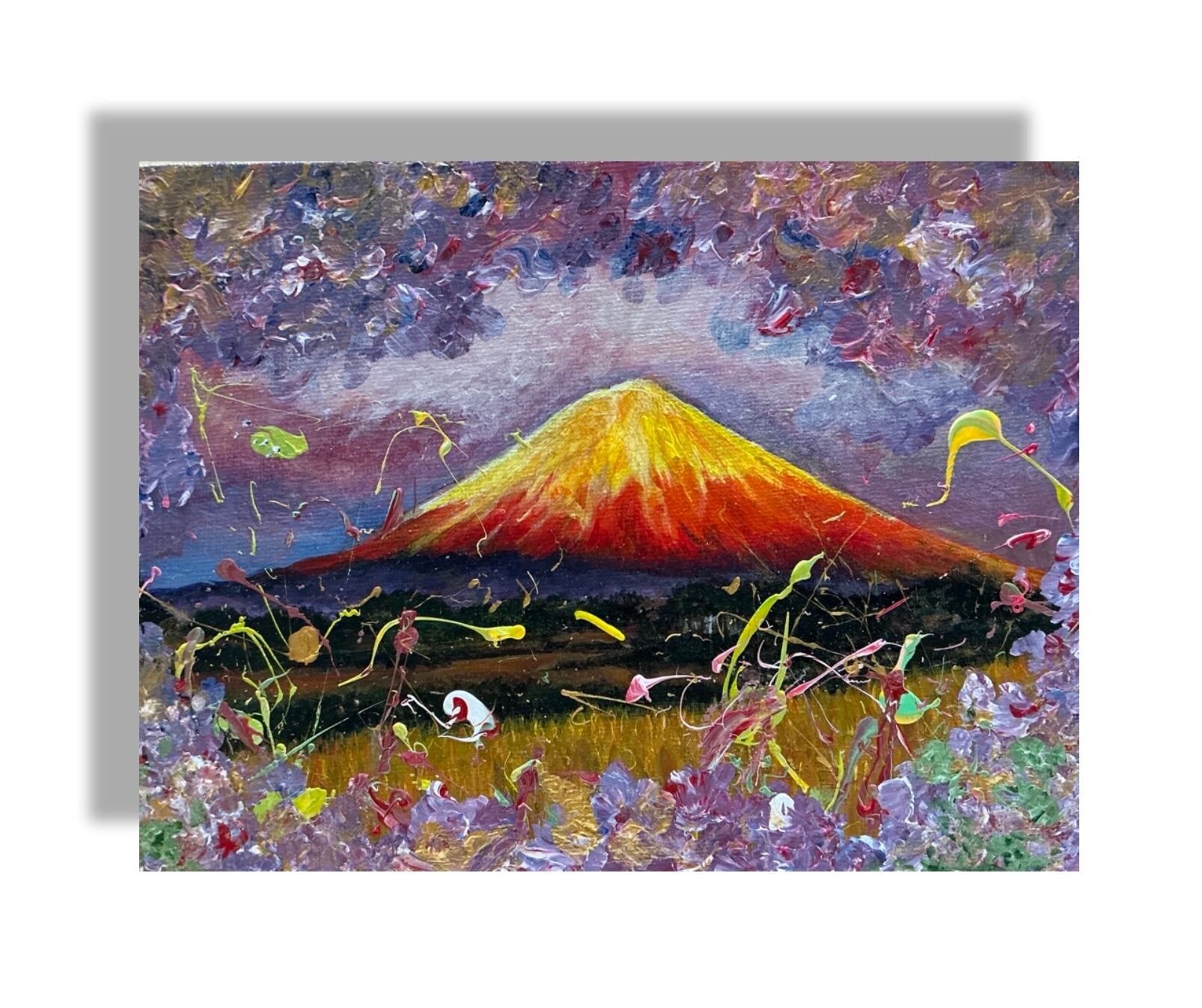 額付き】原画『柿』透明水彩,色鉛筆画 | PAY ID