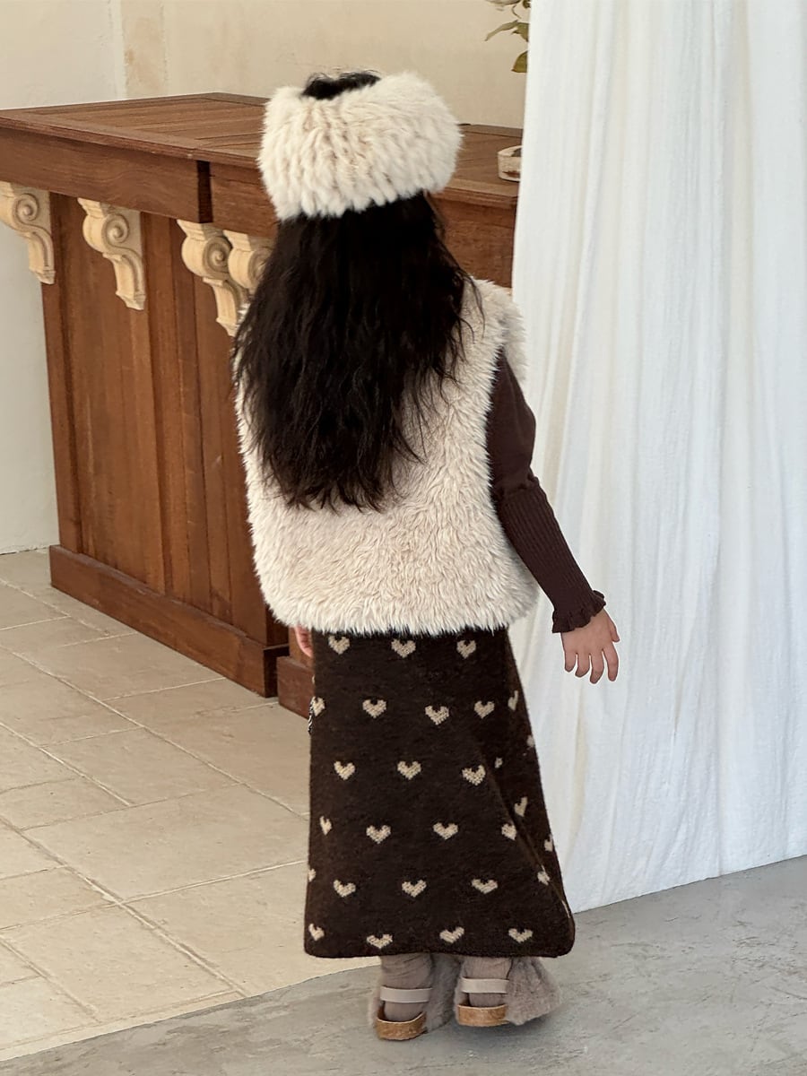 ハートニットロングスカート